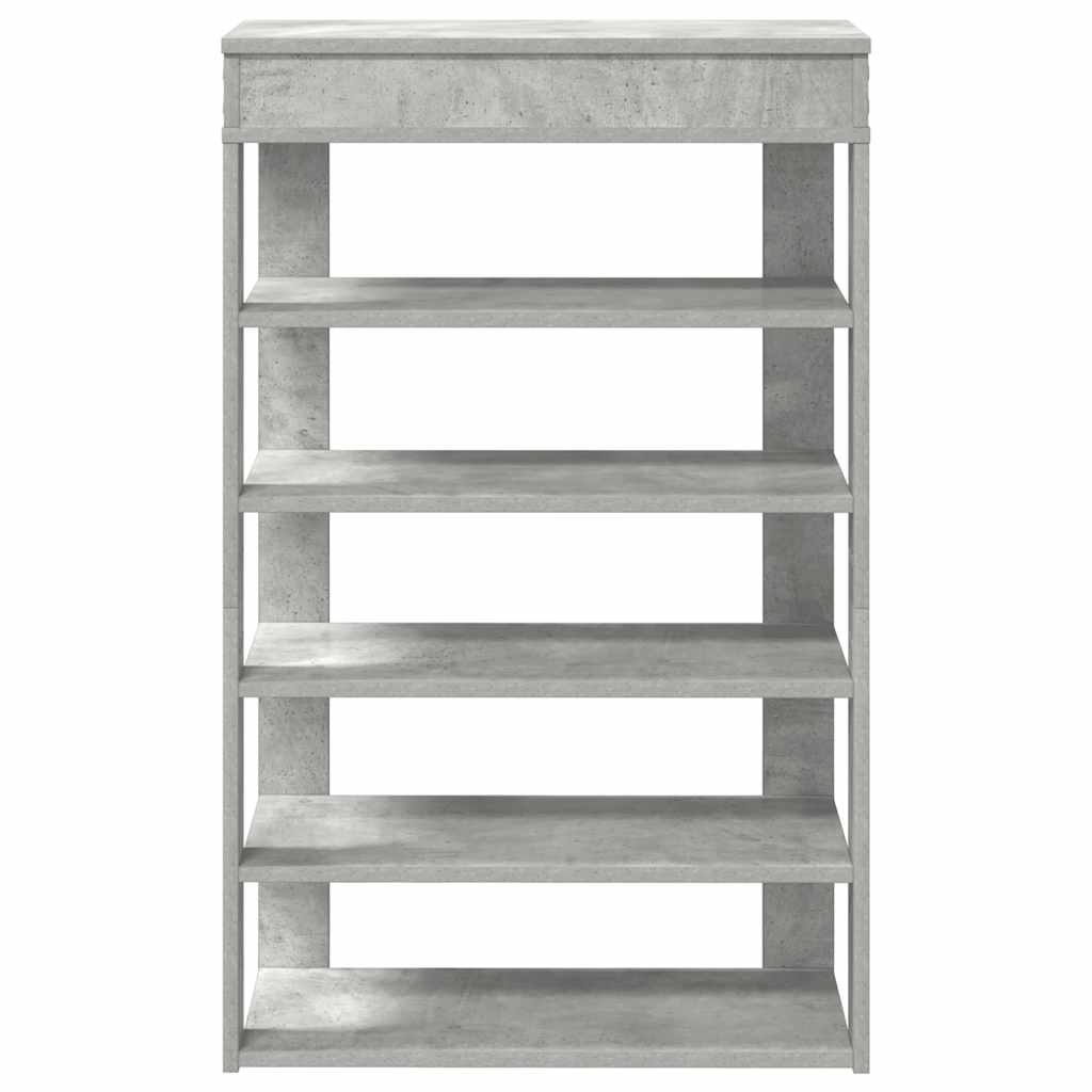 vidaXL Shoe Rack Concrete Grey 60x30x98 cm Engineered Wood 4