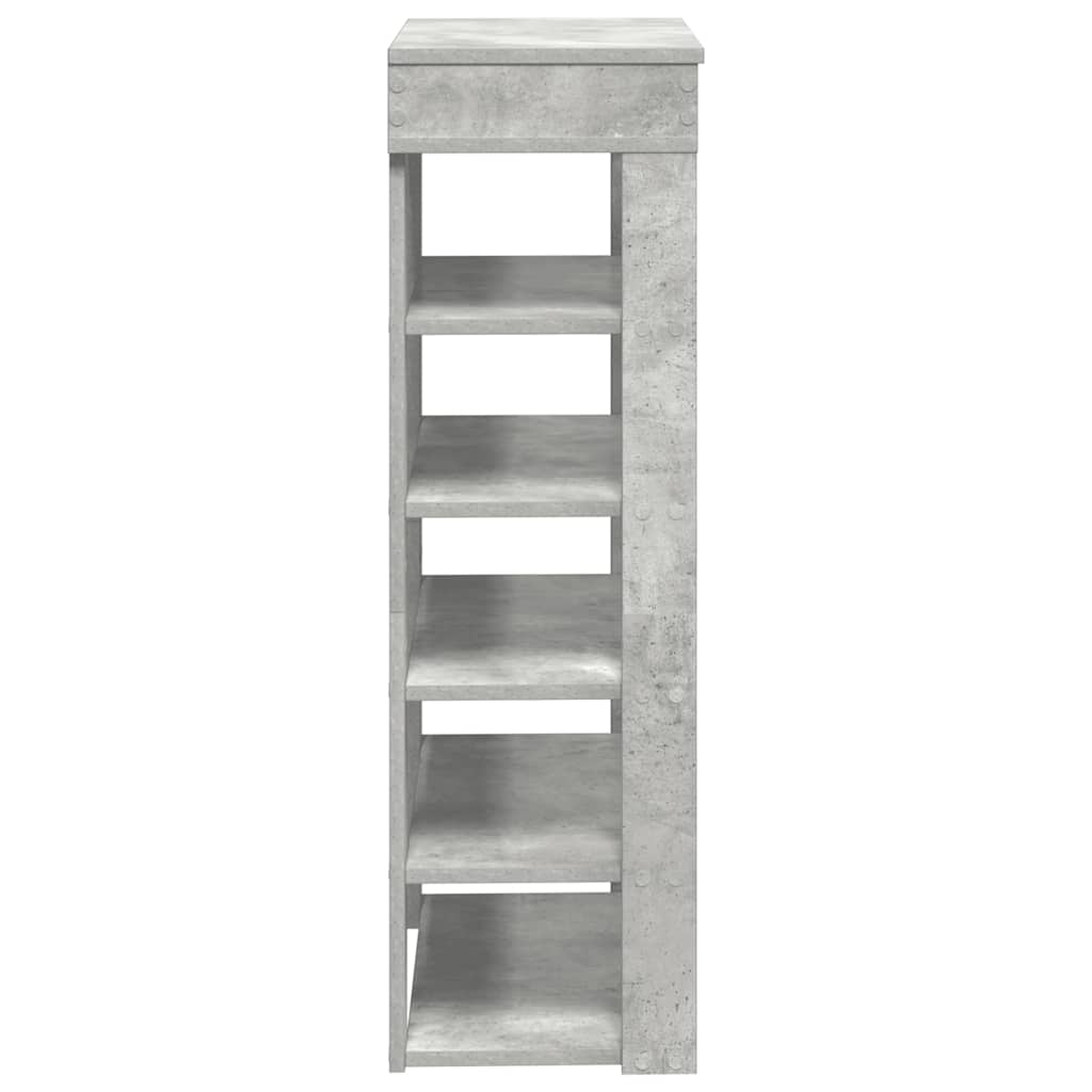 vidaXL Shoe Rack Concrete Grey 60x30x98 cm Engineered Wood 5