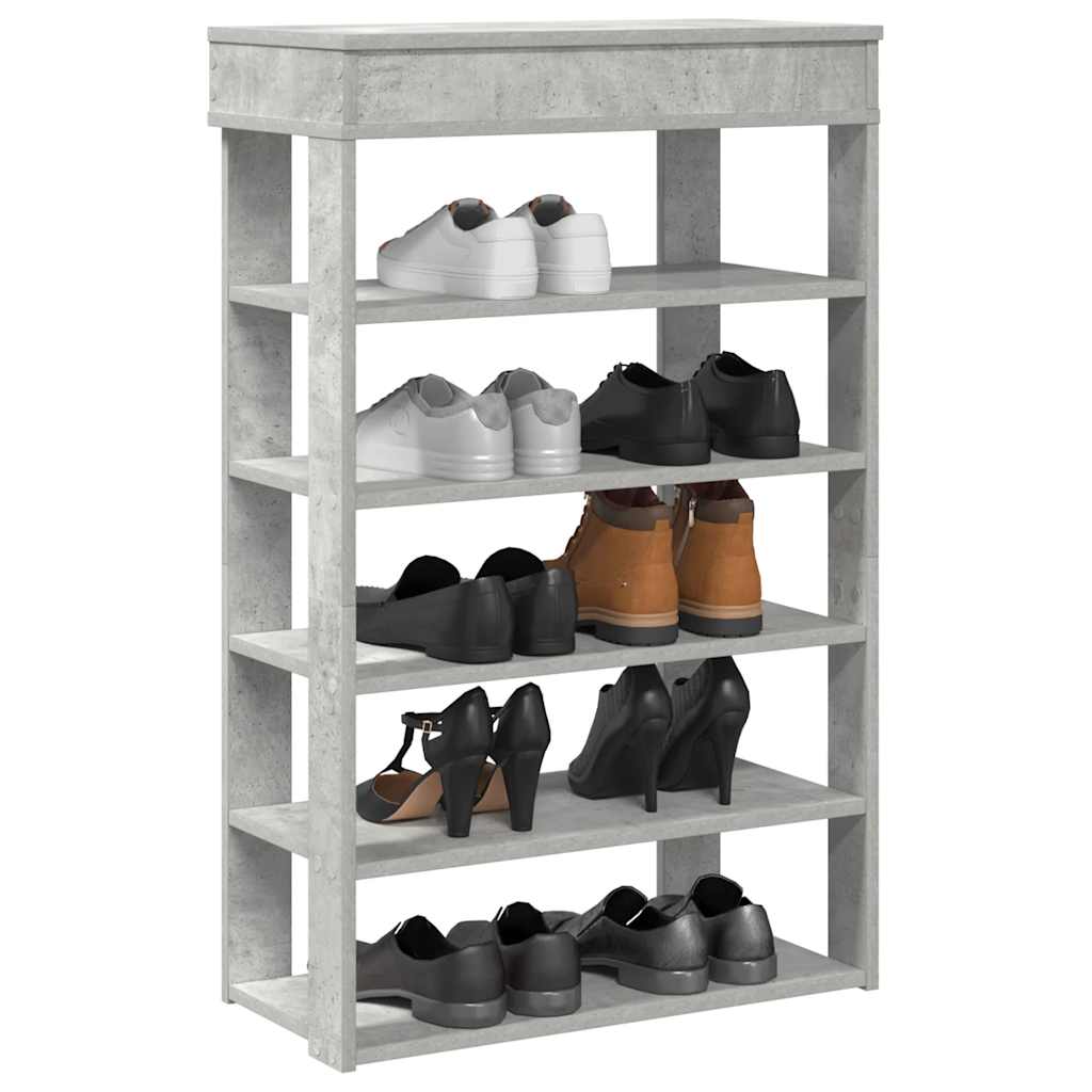 vidaXL Shoe Rack Concrete Grey 60x30x98 cm Engineered Wood 1