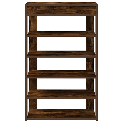 vidaXL Shoe Rack Smoked Oak 60x30x98 cm Engineered Wood 4