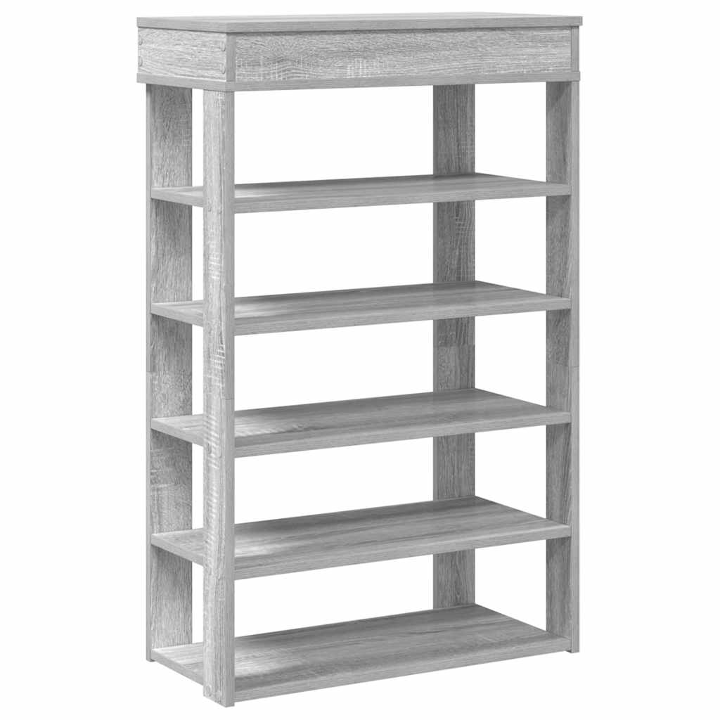 vidaXL Shoe Rack Grey Sonoma 60x30x98 cm Engineered Wood 2