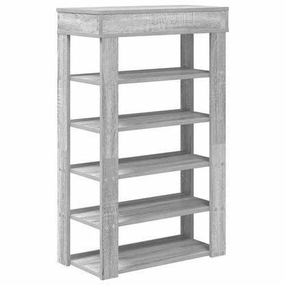 vidaXL Shoe Rack Grey Sonoma 60x30x98 cm Engineered Wood 6