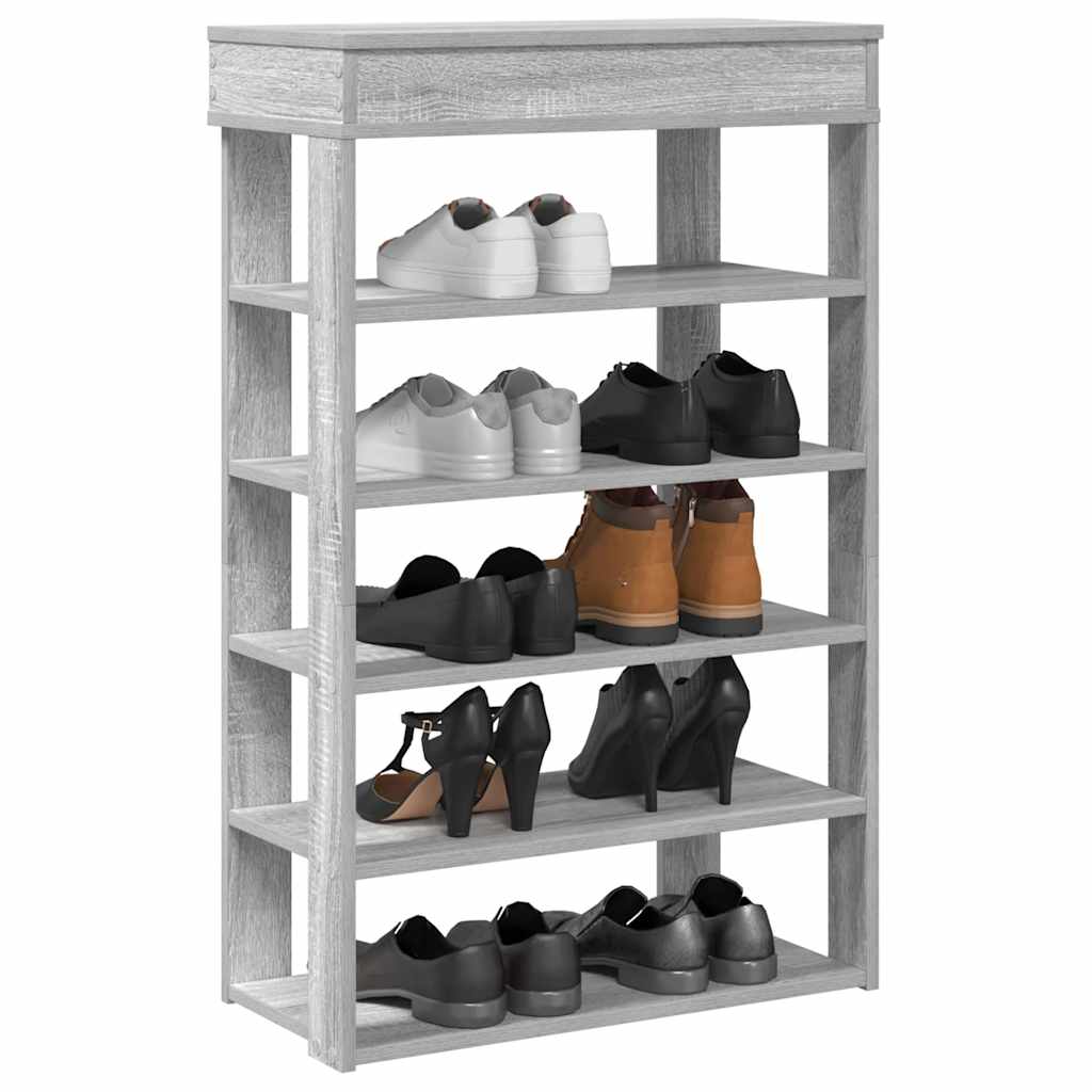 vidaXL Shoe Rack Grey Sonoma 60x30x98 cm Engineered Wood 1