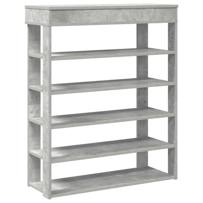 vidaXL Shoe Rack Concrete Oak 80x30x98 cm Engineered Wood 2