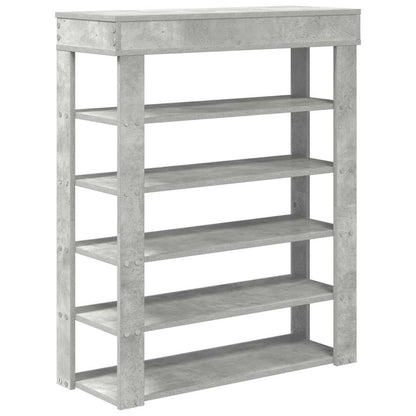 vidaXL Shoe Rack Concrete Oak 80x30x98 cm Engineered Wood 6