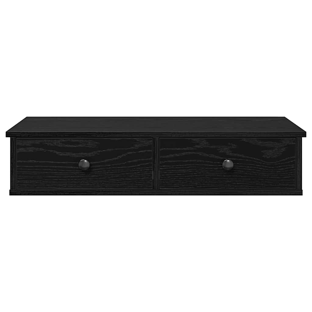 vidaXL Wall Shelf with Drawers Black 80x31x17 cm Engineered Wood 4