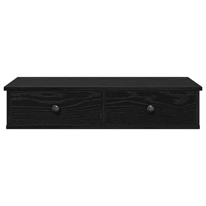 vidaXL Wall Shelf with Drawers Black 80x31x17 cm Engineered Wood 4