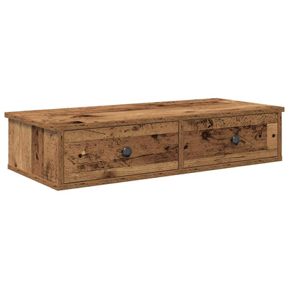 vidaXL Wall Shelf with Drawers Old Wood 80x31x17 cm Engineered Wood 2