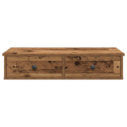 vidaXL Wall Shelf with Drawers Old Wood 80x31x17 cm Engineered Wood 4