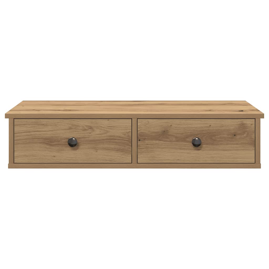 vidaXL Wall Shelf with Drawers Artisian Oak 80x31x17 cm Engineered Wood 4