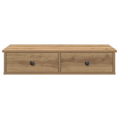 vidaXL Wall Shelf with Drawers Artisian Oak 80x31x17 cm Engineered Wood 4
