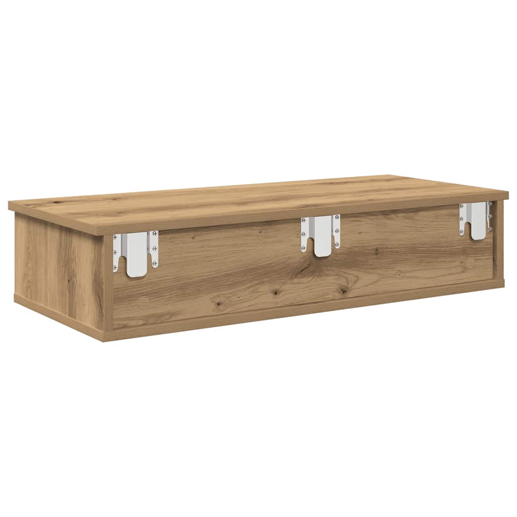 vidaXL Wall Shelf with Drawers Artisian Oak 80x31x17 cm Engineered Wood 6