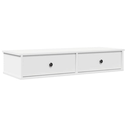 vidaXL Wall Shelf with Drawers White 100x37,5x19 cm Engineered Wood 2