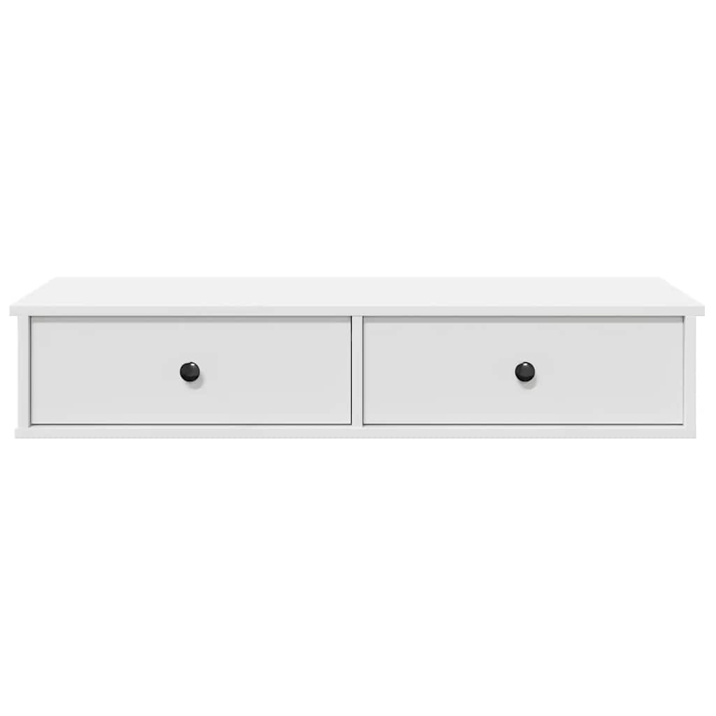 vidaXL Wall Shelf with Drawers White 100x37,5x19 cm Engineered Wood 4