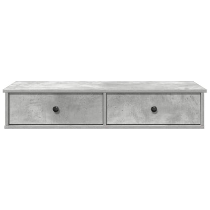vidaXL Wall Shelf with Drawers Concrete Grey 100x37.5x19 cm Engineered Wood 4