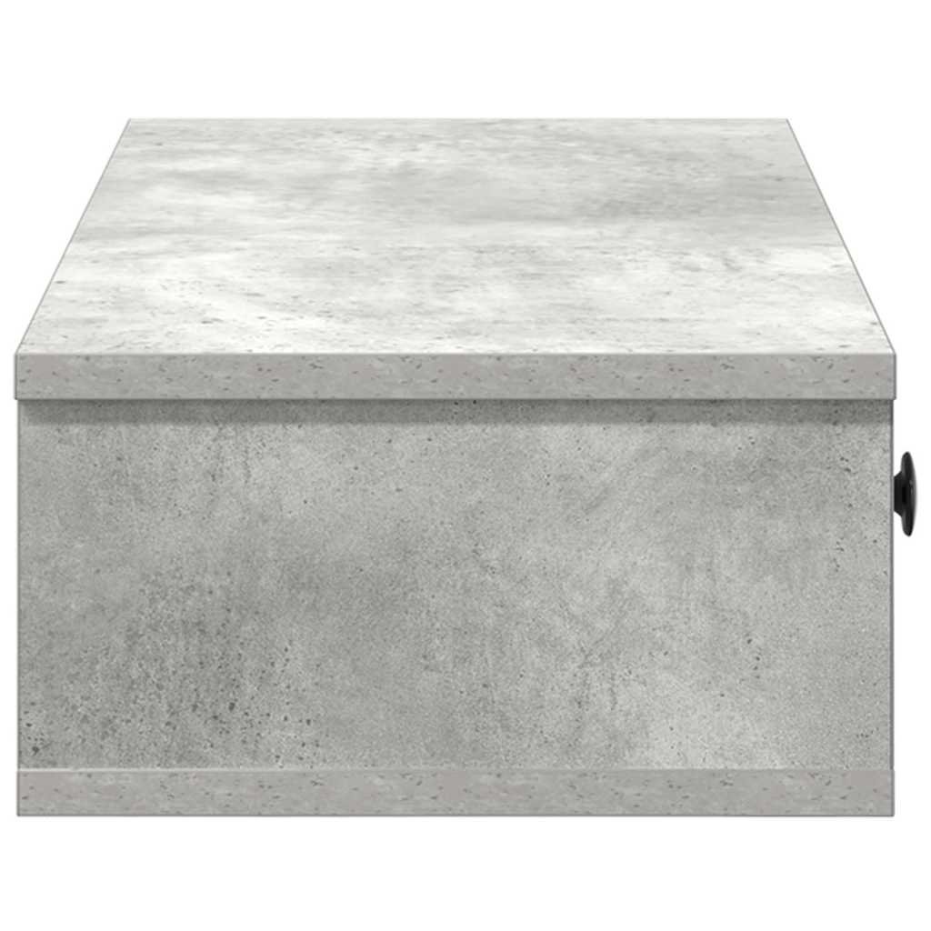 vidaXL Wall Shelf with Drawers Concrete Grey 100x37.5x19 cm Engineered Wood 5