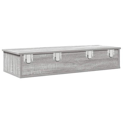 vidaXL Wall Shelf with Drawers Grey Sonoma 100x37.5x19 cm Engineered Wood 6