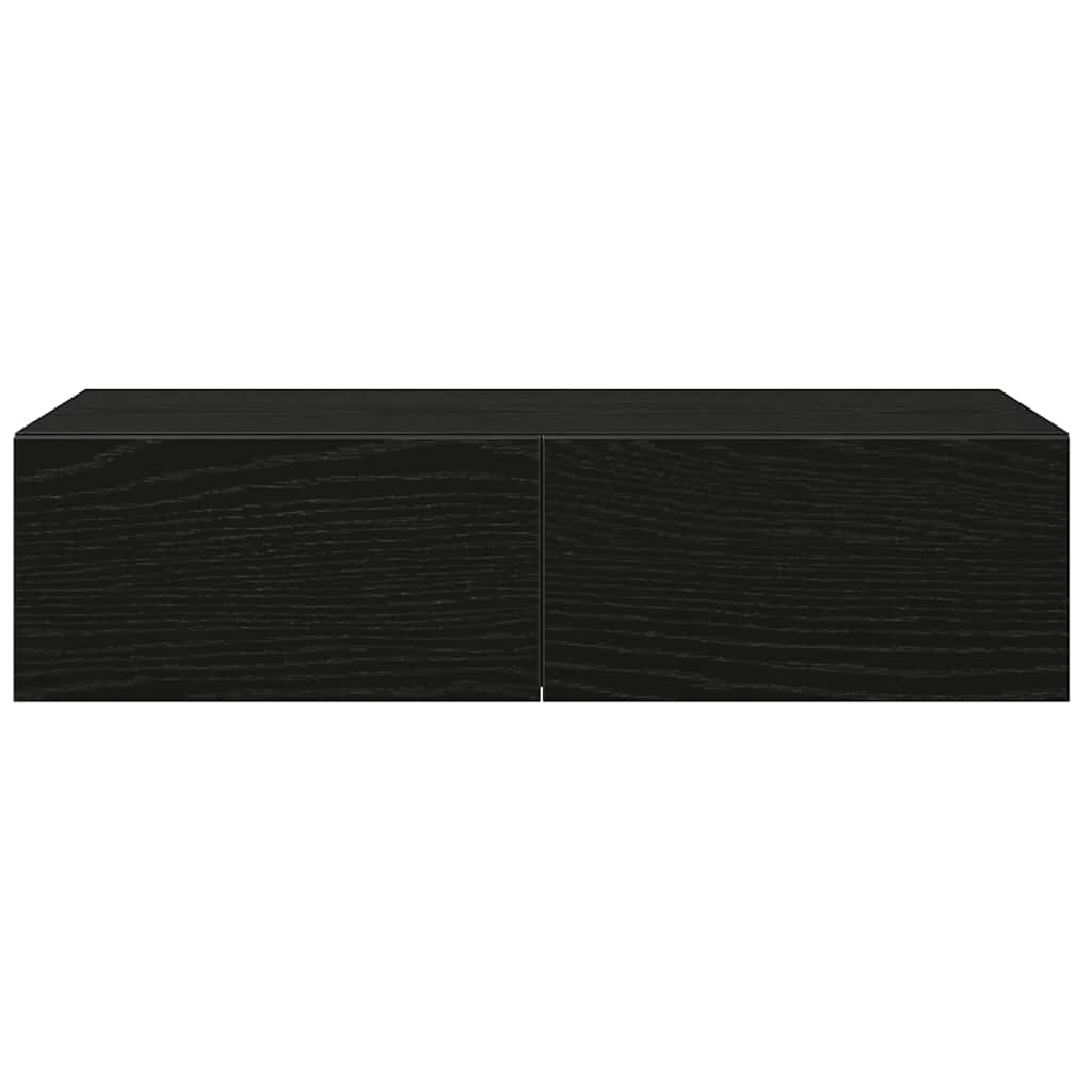 vidaXL Wall Shelf with Drawers Black 60x26.5x15 cm Engineered Wood 4