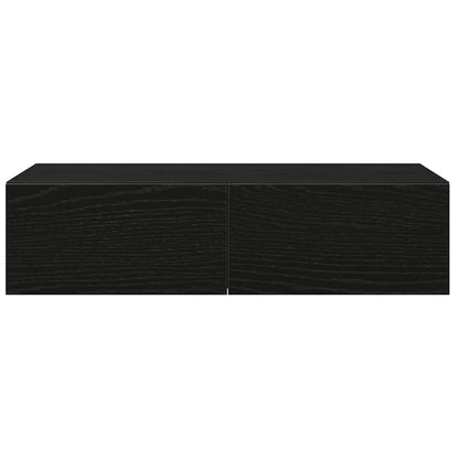 vidaXL Wall Shelf with Drawers Black 60x26.5x15 cm Engineered Wood 4