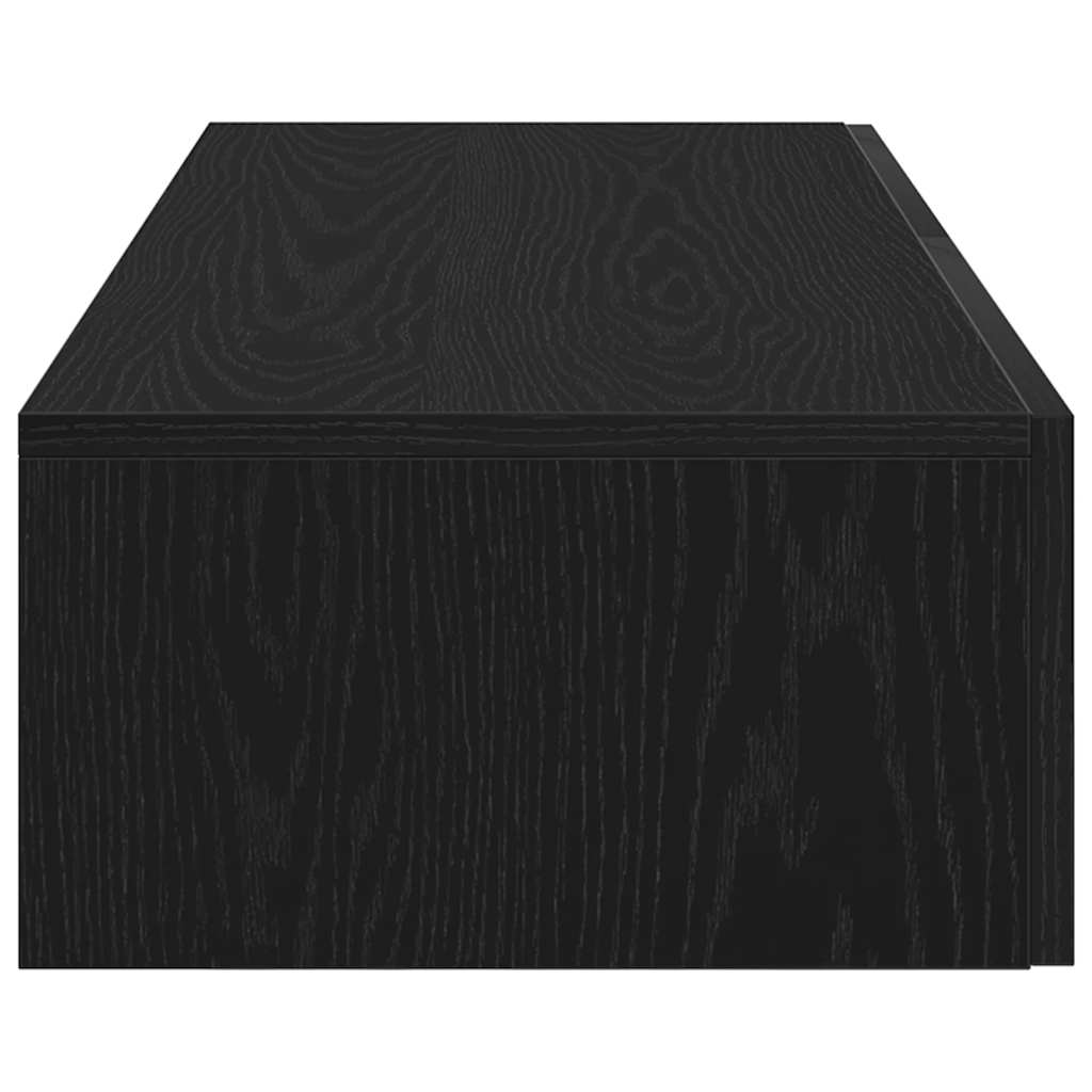 vidaXL Wall Shelf with Drawers Black 60x26.5x15 cm Engineered Wood 5