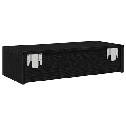vidaXL Wall Shelf with Drawers Black 60x26.5x15 cm Engineered Wood 6