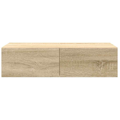 vidaXL Wall Shelf with Drawers Sonoma Oak 60x26.5x15 cm Engineered Wood 4