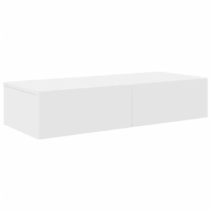 vidaXL Wall Shelf with Drawers White 80x33x17 cm Engineered Wood 2