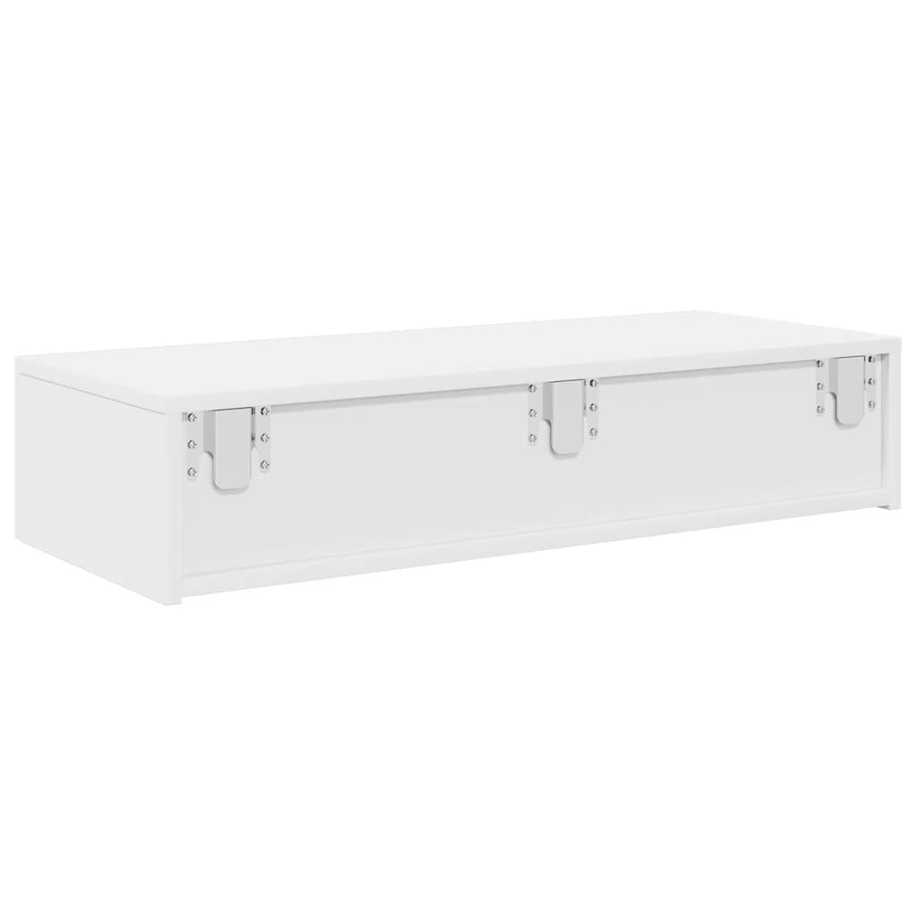 vidaXL Wall Shelf with Drawers White 80x33x17 cm Engineered Wood 6