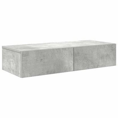 vidaXL Wall Shelf with Drawers Concrete Grey 80x33x17 cm Engineered Wood 2