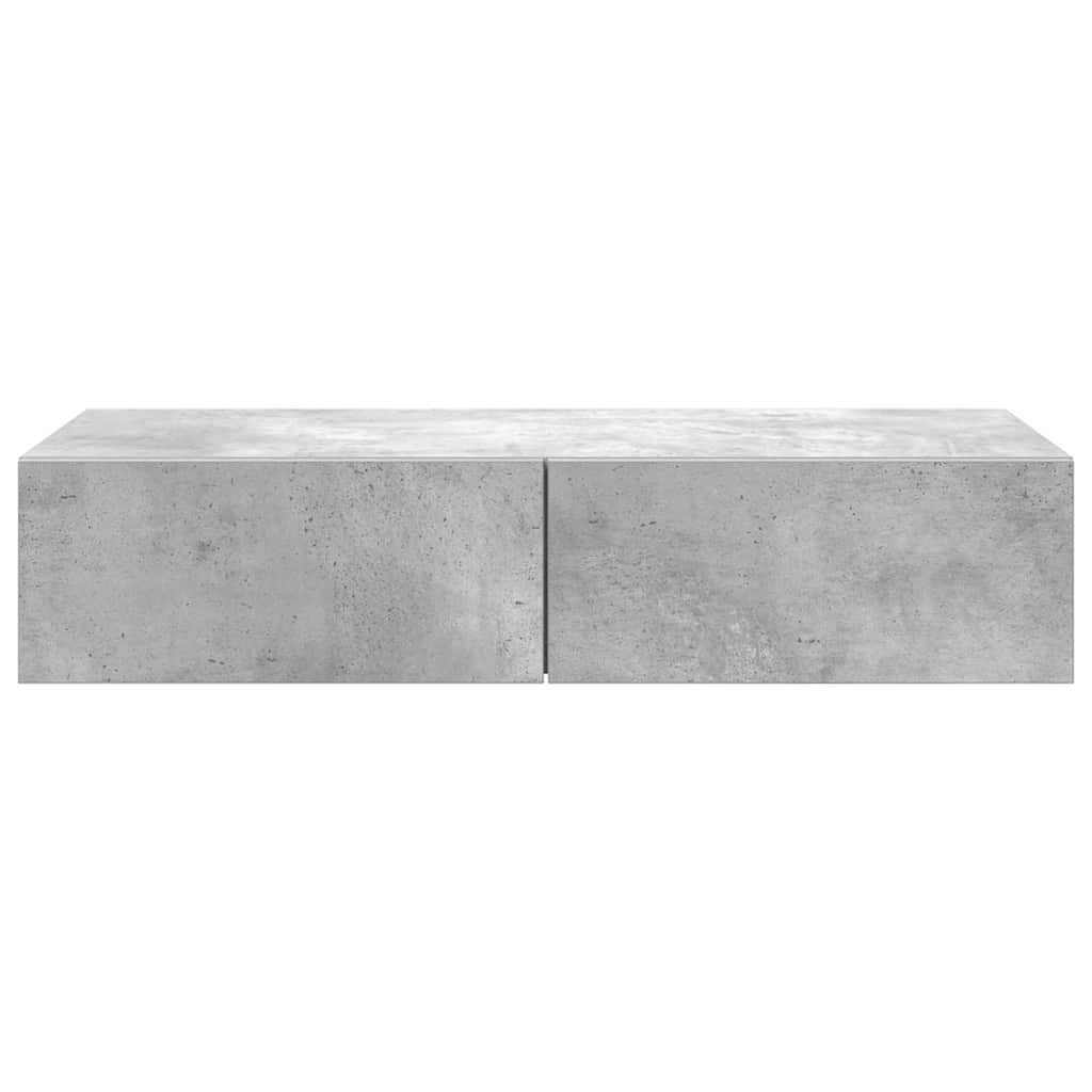 vidaXL Wall Shelf with Drawers Concrete Grey 80x33x17 cm Engineered Wood 4