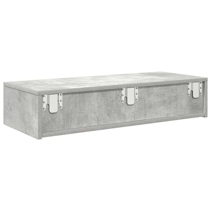 vidaXL Wall Shelf with Drawers Concrete Grey 80x33x17 cm Engineered Wood 6