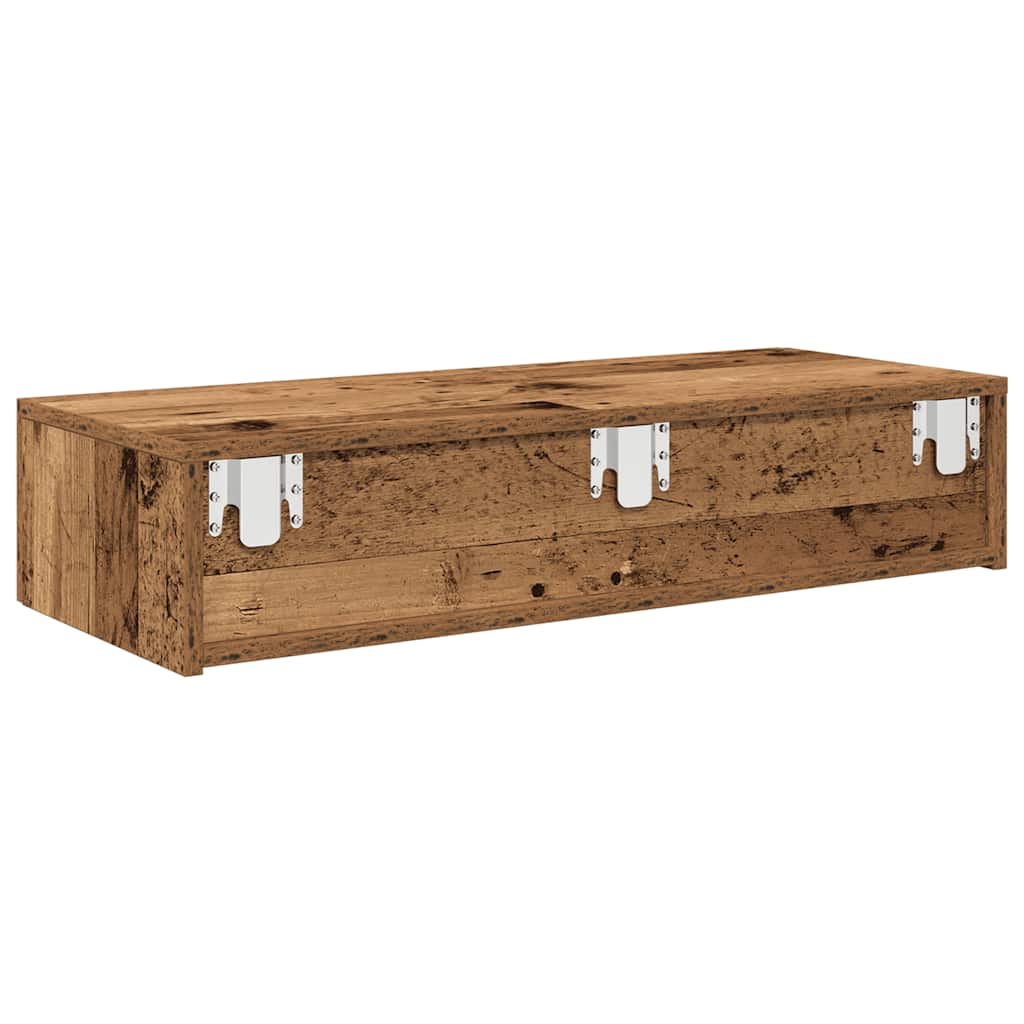 vidaXL Wall Shelf with Drawers Old Wood 80x33x17 cm Engineered Wood 6