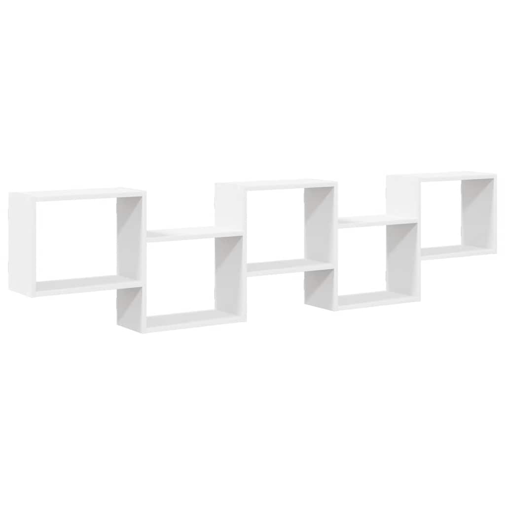 vidaXL Wall Cube Shelf 5 Compartments White Engineered Wood 2