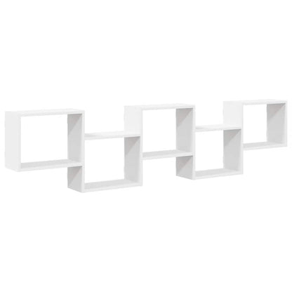 vidaXL Wall Cube Shelf 5 Compartments White Engineered Wood 2
