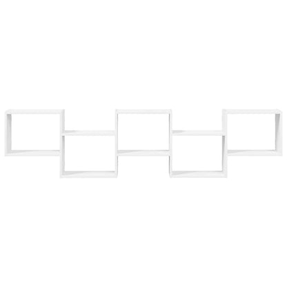 vidaXL Wall Cube Shelf 5 Compartments White Engineered Wood 4