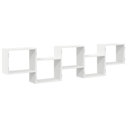 vidaXL Wall Cube Shelf 5 Compartments White Engineered Wood 6