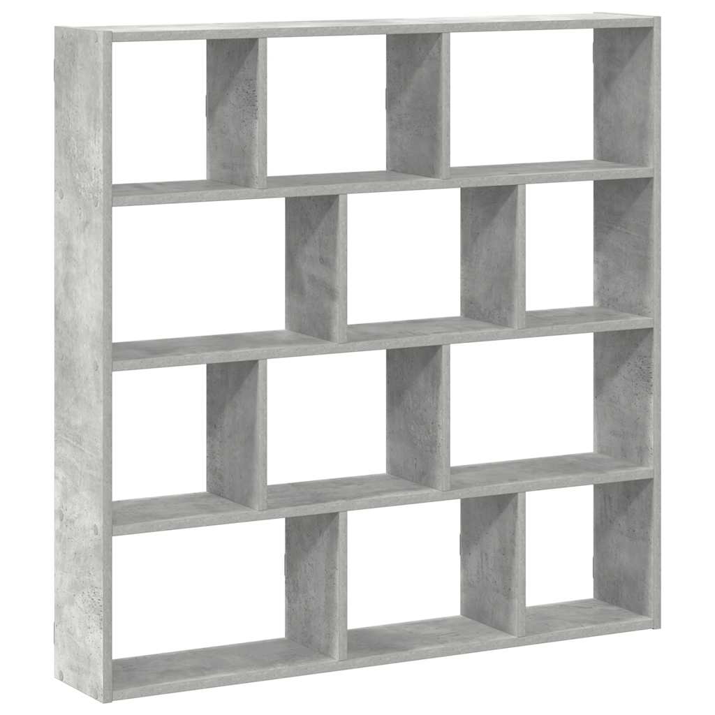 vidaXL Wall Cube Shelf 12 Compartments Concrete Grey Engineered Wood 2