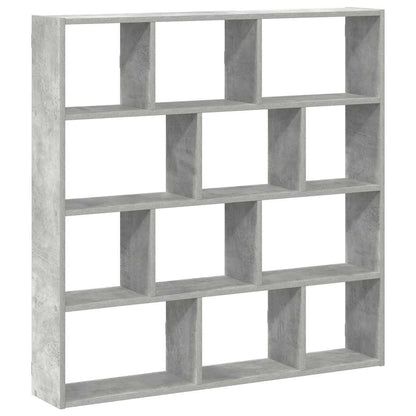 vidaXL Wall Cube Shelf 12 Compartments Concrete Grey Engineered Wood 2