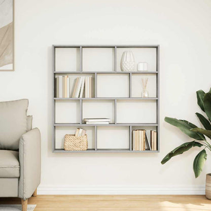 vidaXL Wall Cube Shelf 12 Compartments Concrete Grey Engineered Wood 3