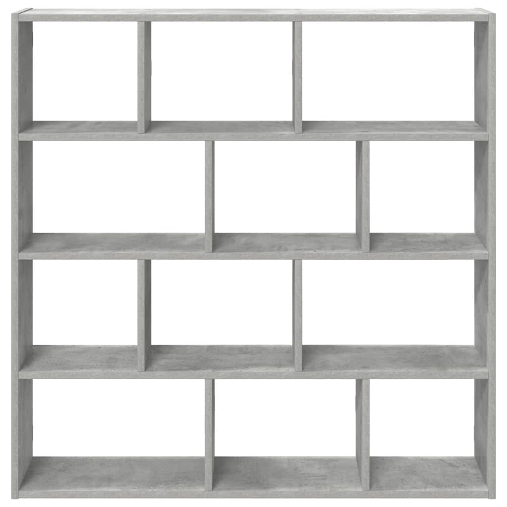vidaXL Wall Cube Shelf 12 Compartments Concrete Grey Engineered Wood 4