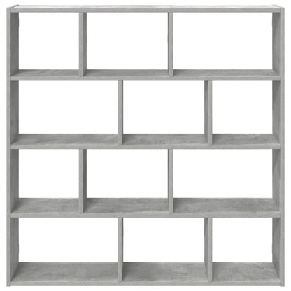 vidaXL Wall Cube Shelf 12 Compartments Concrete Grey Engineered Wood 4