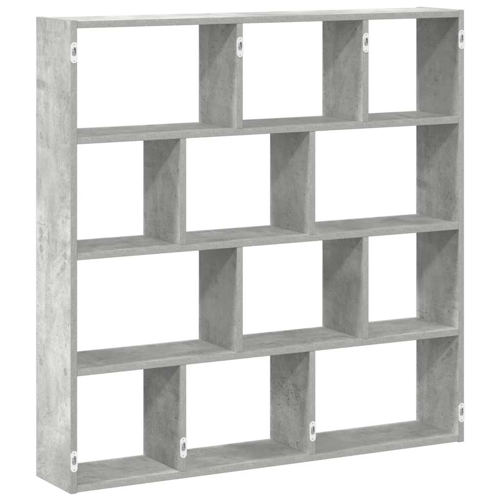vidaXL Wall Cube Shelf 12 Compartments Concrete Grey Engineered Wood 6