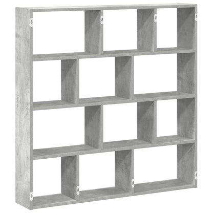 vidaXL Wall Cube Shelf 12 Compartments Concrete Grey Engineered Wood 6