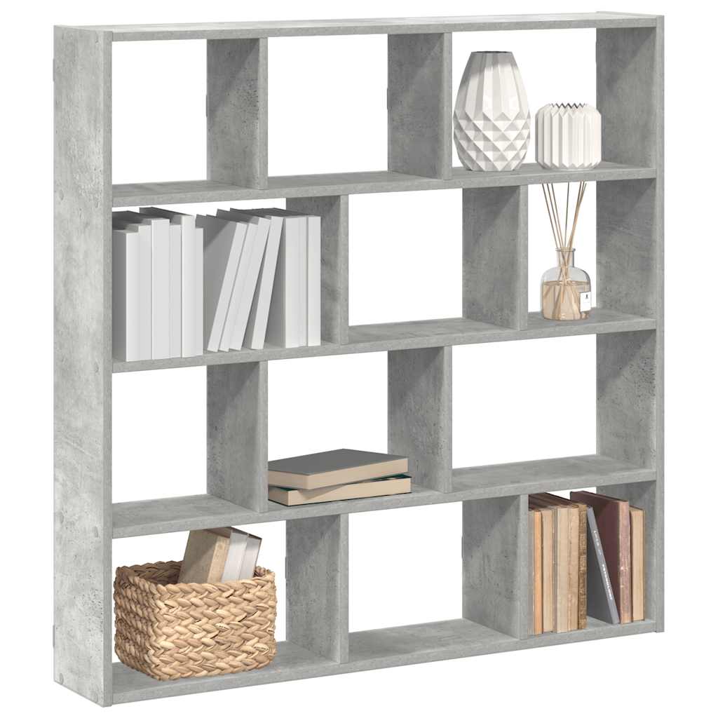 vidaXL Wall Cube Shelf 12 Compartments Concrete Grey Engineered Wood 1
