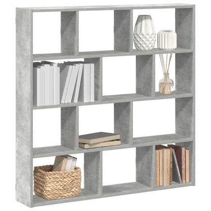 vidaXL Wall Cube Shelf 12 Compartments Concrete Grey Engineered Wood 1