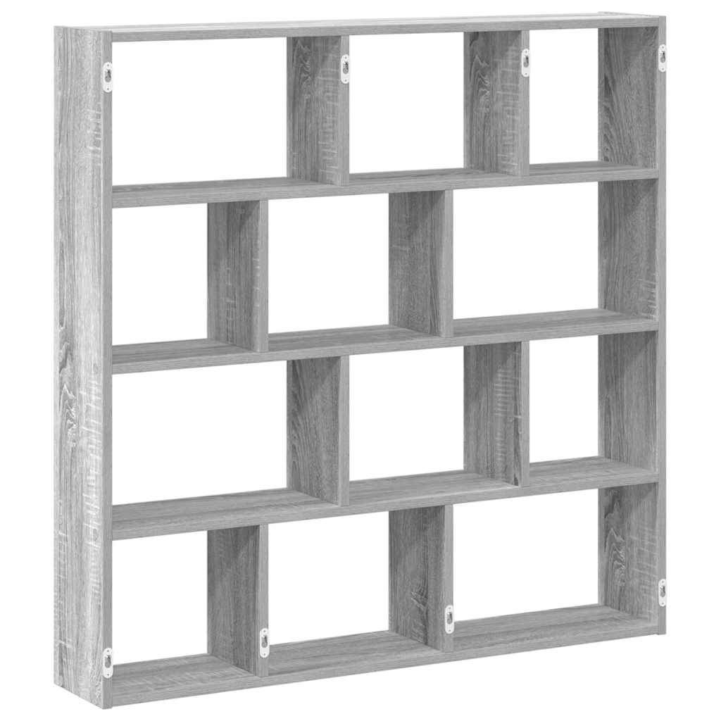 vidaXL Wall Cube Shelf 12 Compartments Grey Sonoma Engineered Wood 2