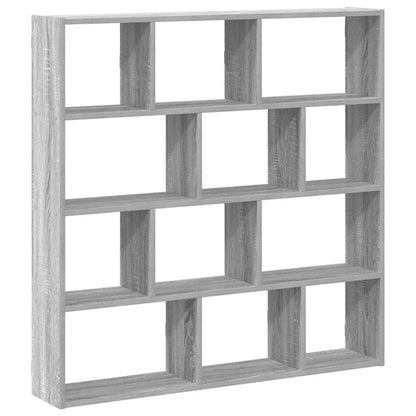 vidaXL Wall Cube Shelf 12 Compartments Grey Sonoma Engineered Wood 6