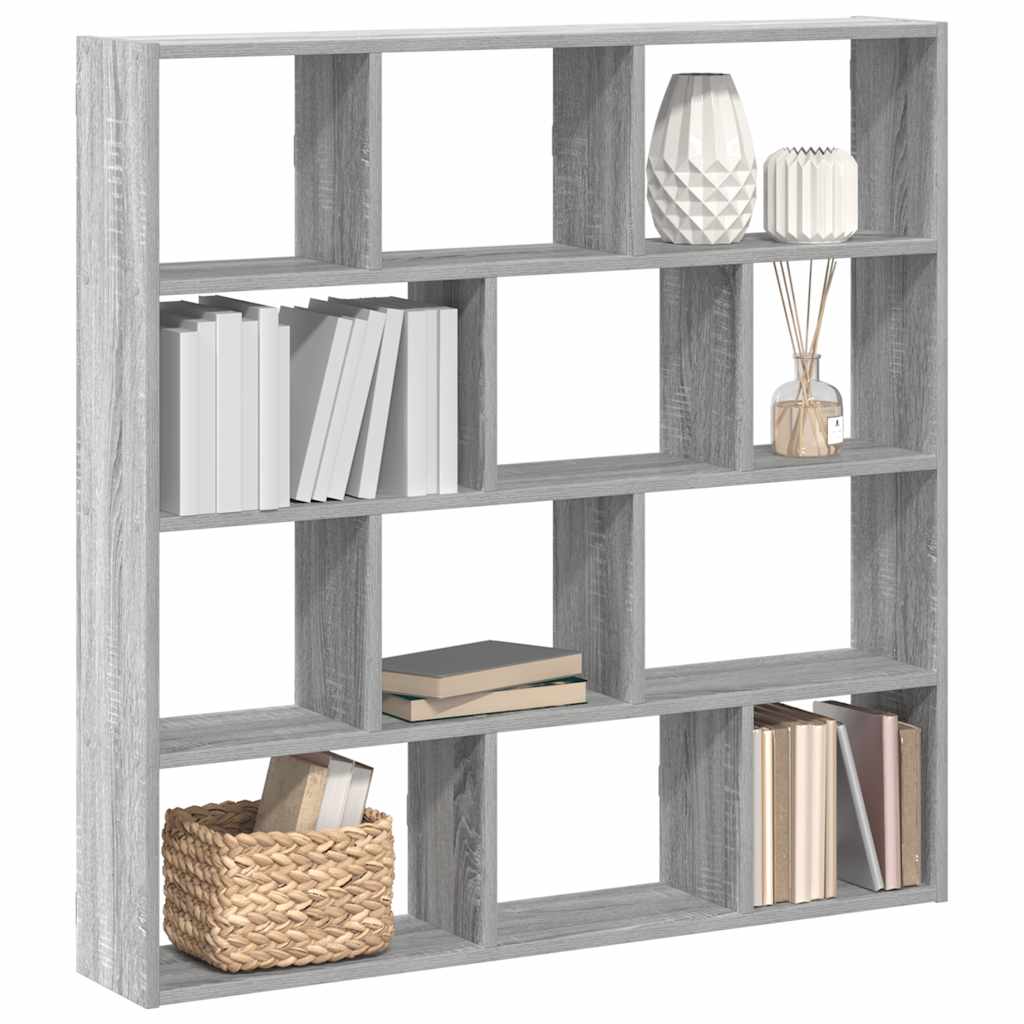 vidaXL Wall Cube Shelf 12 Compartments Grey Sonoma Engineered Wood 1