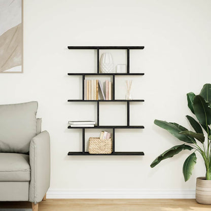 vidaXL Wall Cube Shelf 12 Compartments Black Engineered Wood 3
