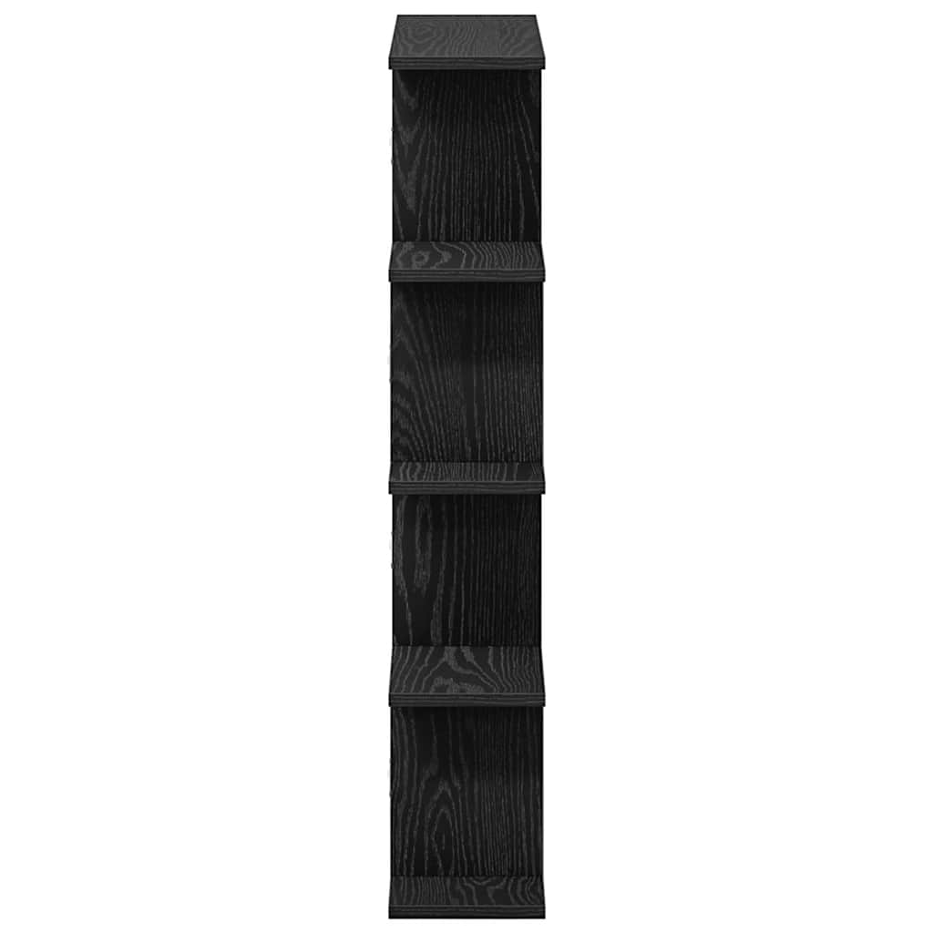 vidaXL Wall Cube Shelf 12 Compartments Black Engineered Wood 5